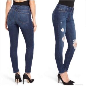Good American Good legs Raw edge distressed high rise denim jeans